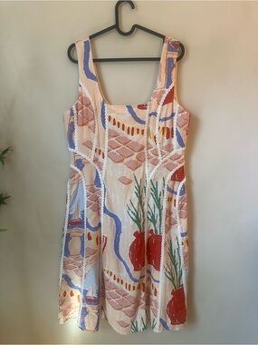 Christian Lacroix Linen Blend Mini Dress Costal Theme Vacation Size Large